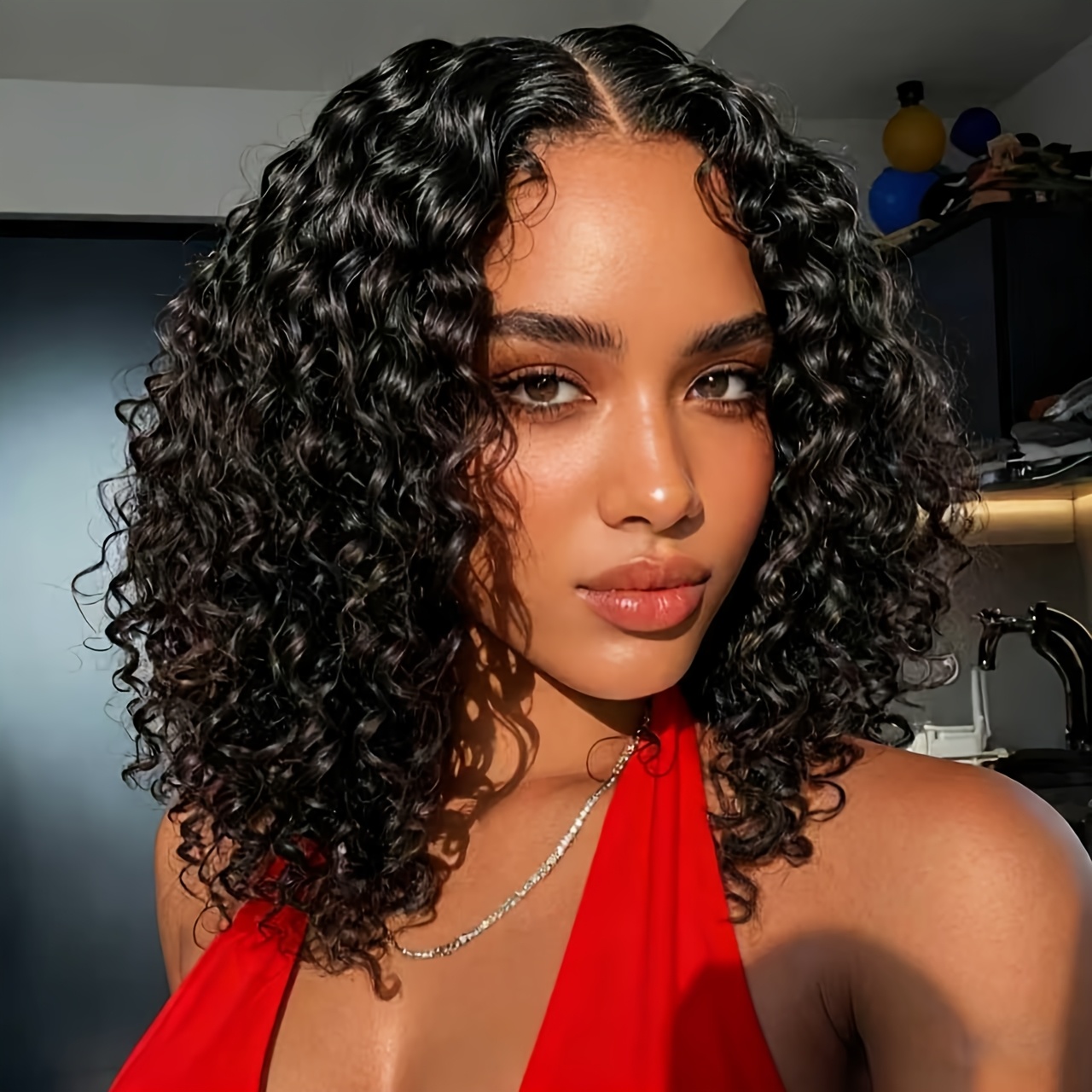 Image of Christmas | 13x4 Lace Front Curly Wave Wig | Hair | Ultra-realistic Bounce And Natural Hairline | -melting Invisible Lace | Stretchy Breathable Cap