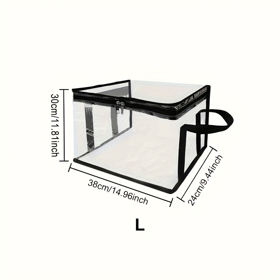 TEMU Klein/Middelgroot/Groot Boekopslagcontainer, PVC Organizer Tas met Semi-Wrapped Handvat - Lichtgewicht, voor Speelgoed, Kleding, Snacks & DVDs,