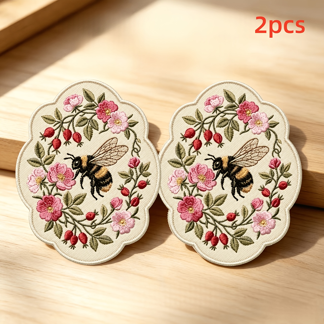 TEMU 2pcs Retro Embroidery Patch, Lace Oval Iron-on Patch