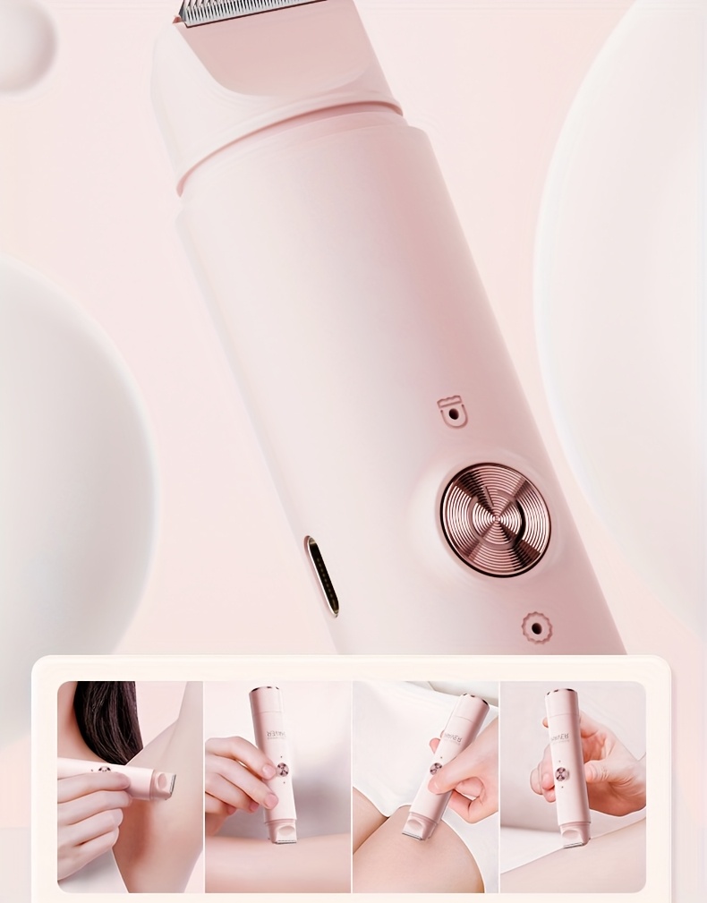 1pc rechargeable   cordless electric shaver 2in 1 unisex electric shaver   bikini trimmer wet and   hair trimmer and facial epilator for bikini under  legs   body and face Product details 8