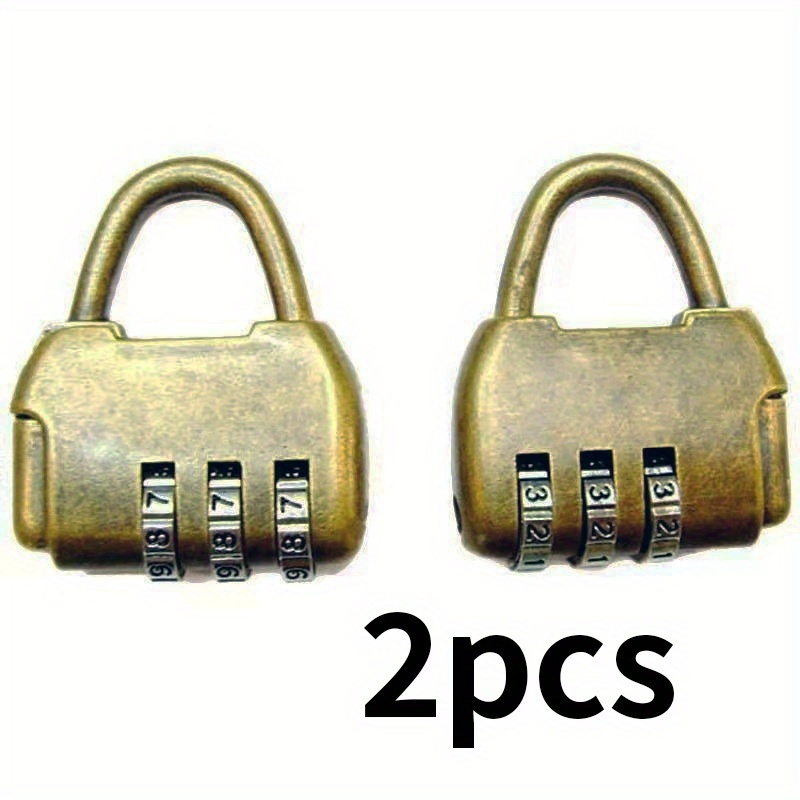 TEMU Un cadenas à combinaison avec deux codes de 3 chiffres, fabriqué en un matériau durable, clé, dans un style vintage, parfait comme cadeau