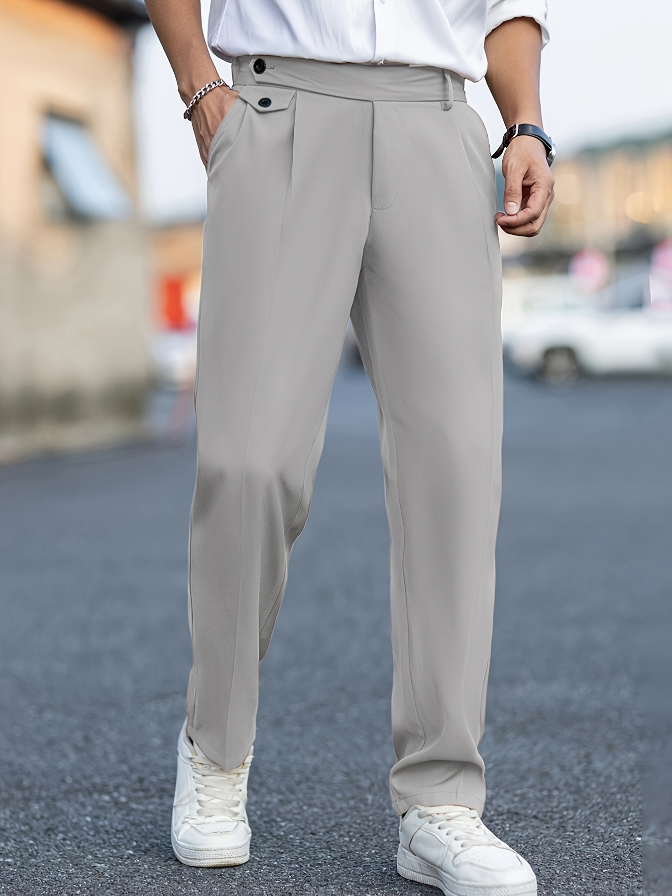 Men'S Loose-Fitting Trousers / Men'S Relaxed Casual Slacks / Men'S Vintage Dress Pants