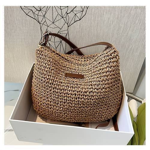 bolso bandolera para mujer, elegante bolso , bolso de playa , versión de bolso de paja casual y de moda, bolso de para guardar el teléfono móvil