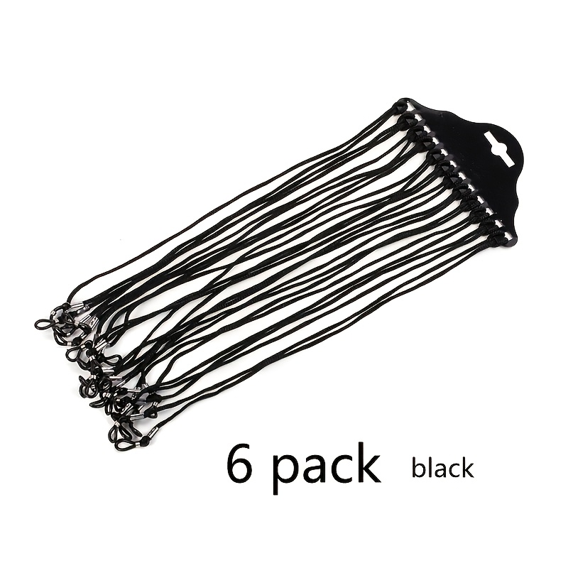 TEMU Nylon Eyeglass Cord, Fashionable And Comfortable Chain, Anti-slip Eyeglass String For Reading Glasses, 6-pack Of Colored Eyeglass Cords