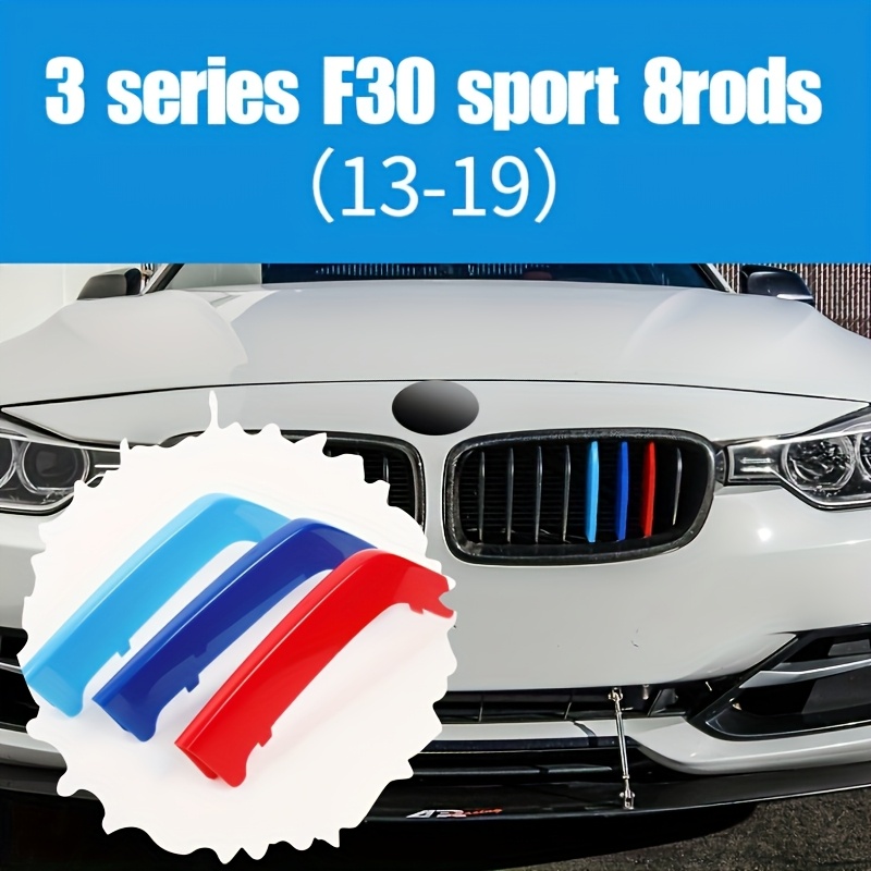 

For Bmw E30 E36 E46 Front Grille Cover, Tri-color Mesh Sport 8-rod Design, Plastic Material, Oem For E90 E92 E93 F30 F34 G20 Series