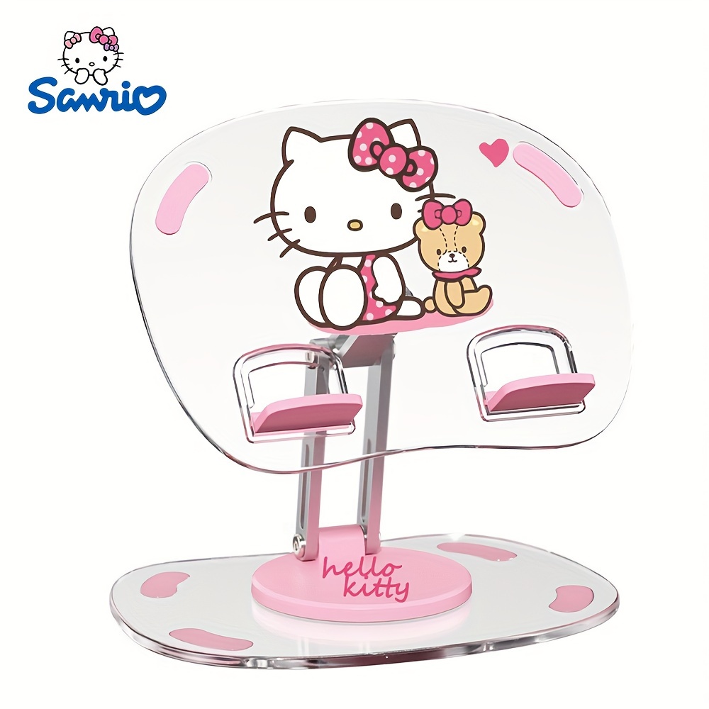 Sanrio Adjustable & Foldable Hello Kitty Acrylic Phone & Tablet Stand - 1pc, Durable Non-Slip Grip, Portable, Waterproof Mobile Holder