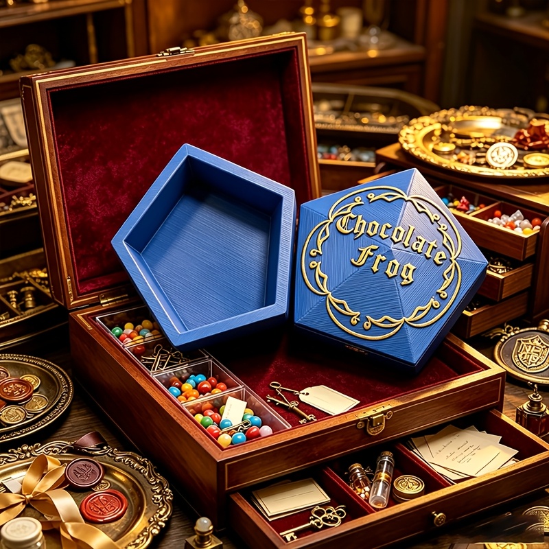 TEMU 1pc Chocolate Frog Storage Box, Plastic Material, Magic-themed Jewelry And Small Items Storage Organizer, Desktop Decorative Ornament, Fan