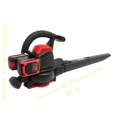 40v cordless blower vacuum covered blade blower with wind up to 340km h 6 speed adjustable 0ah lithium and extension tube suitable for lawn care yards snow blowing