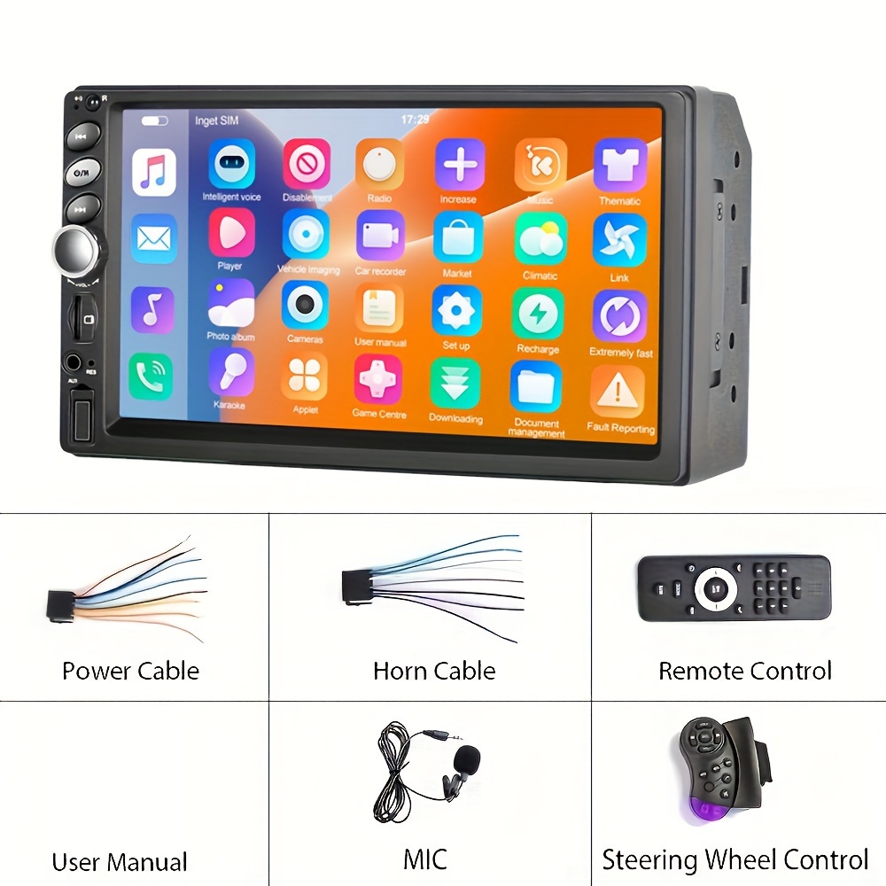 7 Pulgadas 2din Universal Full Touch Android Car Radio Audio - Temu