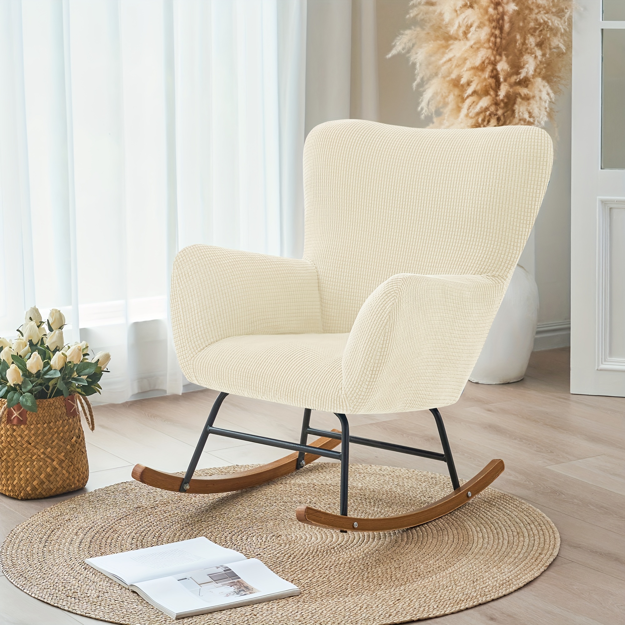 TEMU 1 Housse de fauteuil à intégrale en molleton de élastique