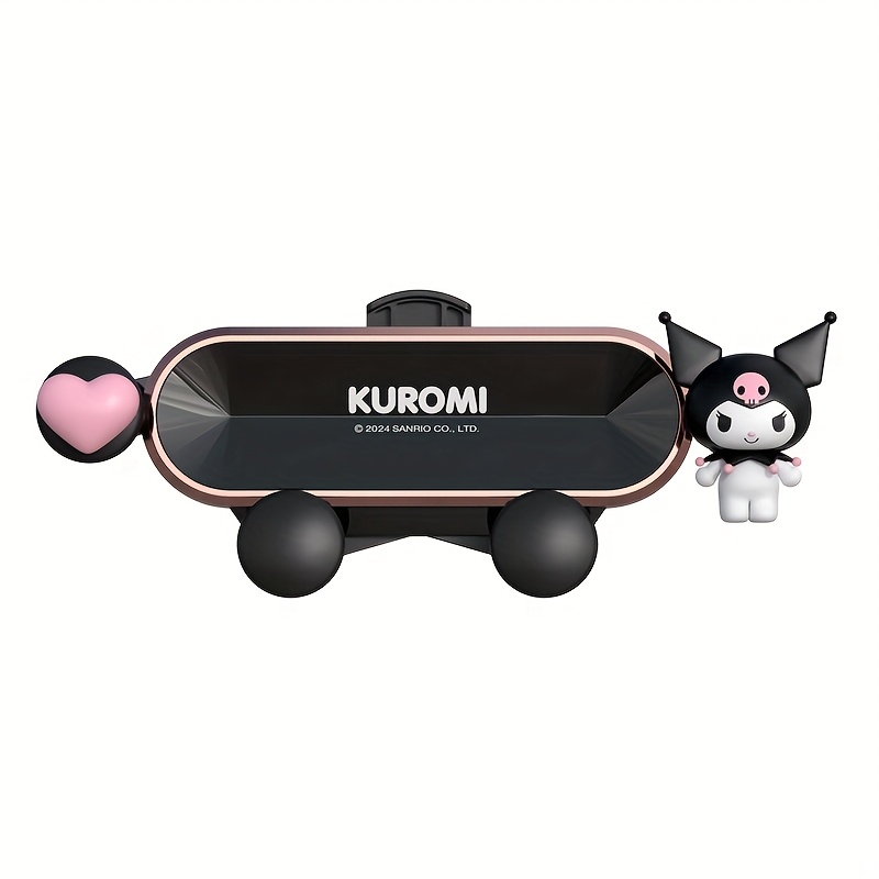 TEMU Kuromi Universal Car Mobile Phone Holder 360° Rotating Car Ventilation Navigation Holder Air Conditioner Outlet Car Navigation Holder Cute Anti-fall