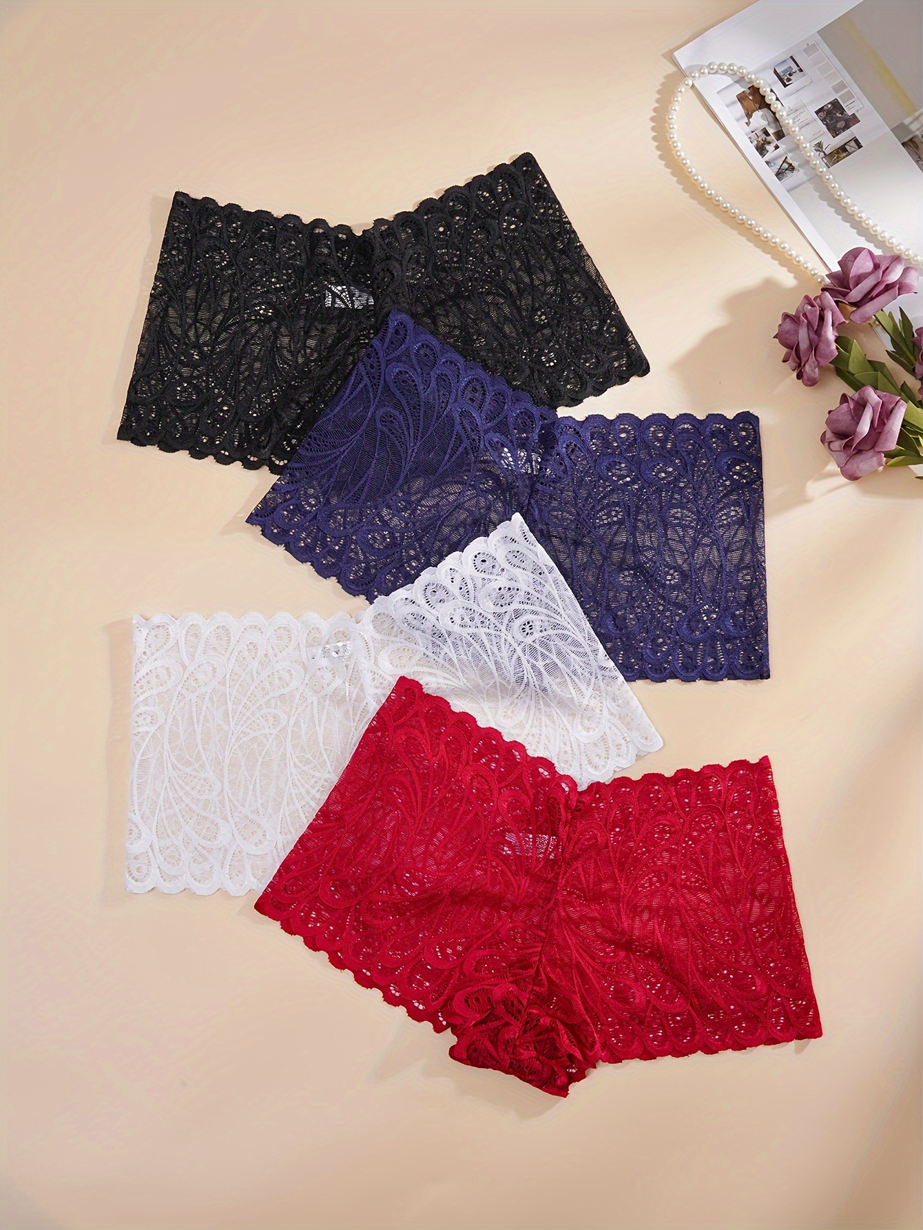 Lace Short Underwear - Temu