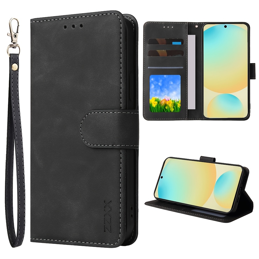 E-shop Handyhülle: Geldbörse mit Kartenfach, Fotorahmen, Kickstand, Magnetischer Flip-Kunstlederhülle für for Galaxy S25 Ultra, S25 Plus, S24 FE, A05s,