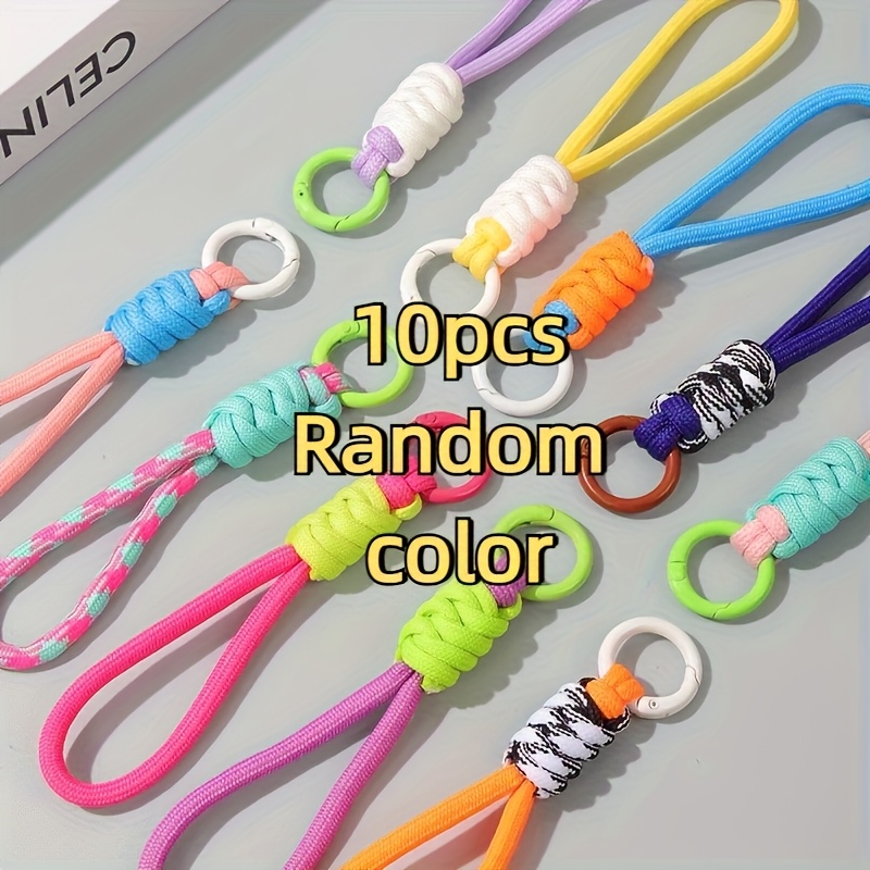 E-shop 10 Stück Mehrfarbige Nylon Wasserflaschen Lanyards - Kurze Gewebte Armbänder für Handys, Tassen, Kopfhörerhüllen und - Robuste und Modische