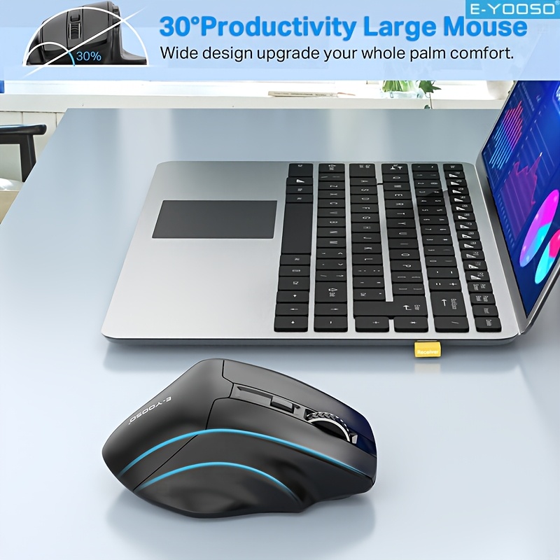 E-YOOSO 1pc X-31 USB 2.4G Wireless Gaming Large Mouse for Big Hands PAW3212 5 Buttons for Gamer Mice Computer Laptop PC