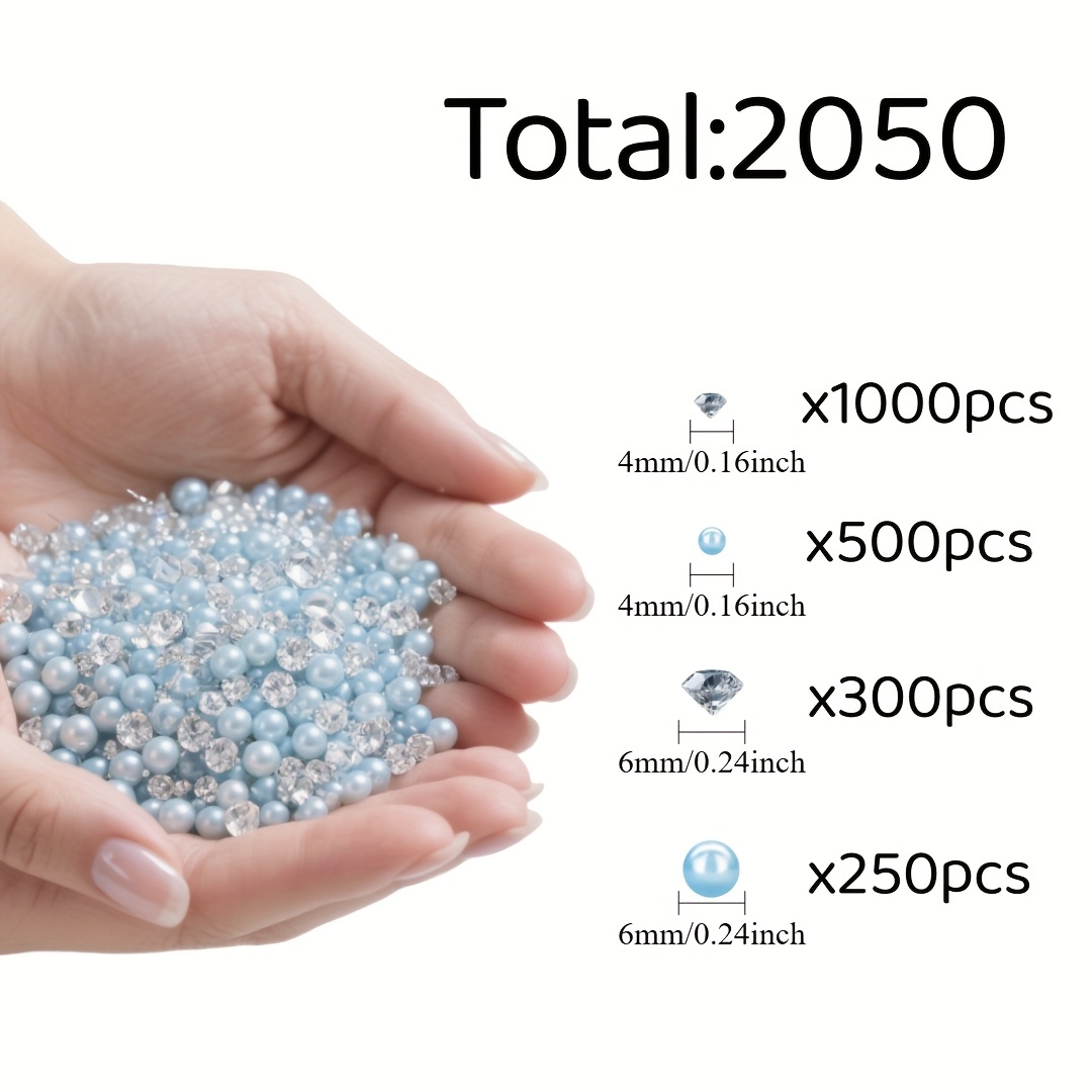 E-shop 2050 Stück simulierte Perlen Diamanten, geeignet für Vasenfüllung, Heimdekoration, Bankettgestaltung, Tischmittelstück-Arrangement, geeignet für