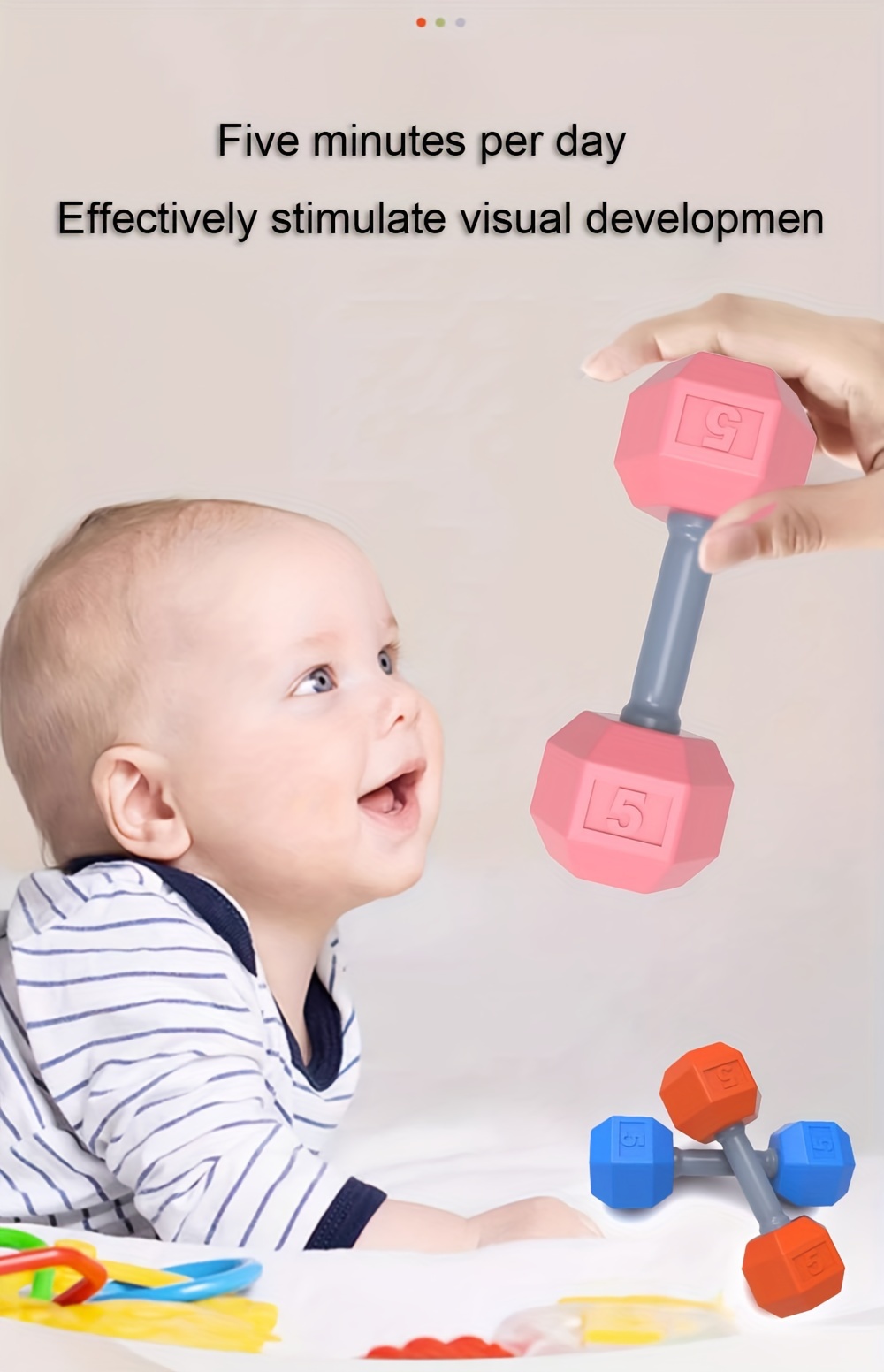 2pcs baby dumbbell mini dumbbell toys sensory rich dumbbell toys details 0