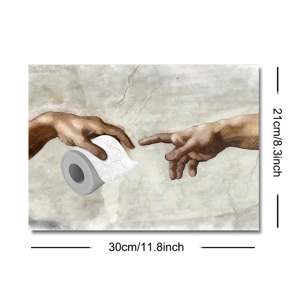 E-shop 1 Stück Art Zeitgenössische Mode Solides Muster Querformat Rahmenlose Leinwand Kunstdruck, Funky Toilettenpapier Renaissance Badezimmer