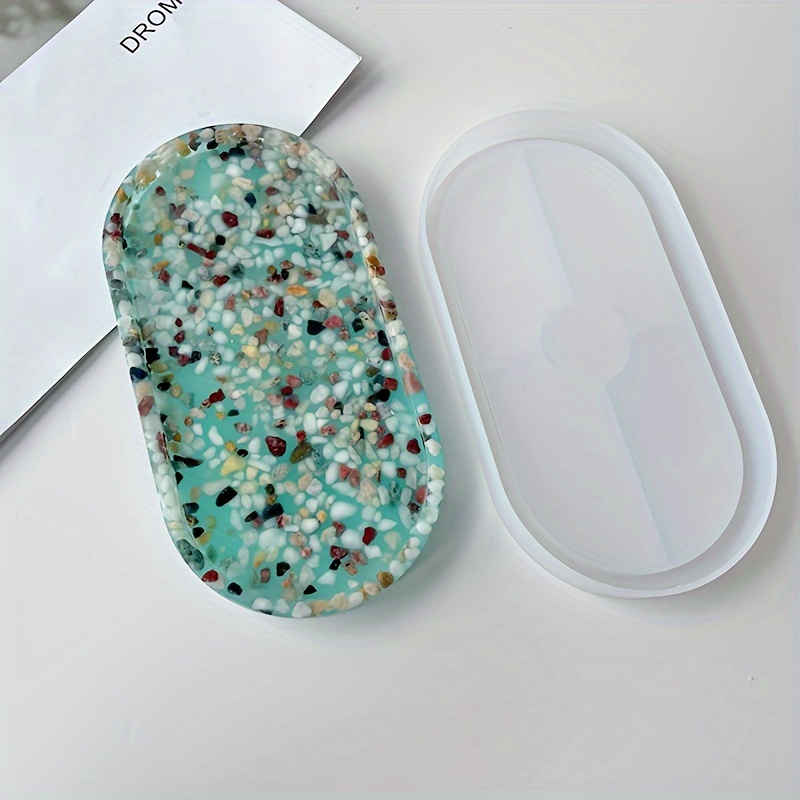 

Diy Oval Silicone Resin Mold For Coasters And Trays - Crystal Epoxy Casting Kit With Mirror Finish