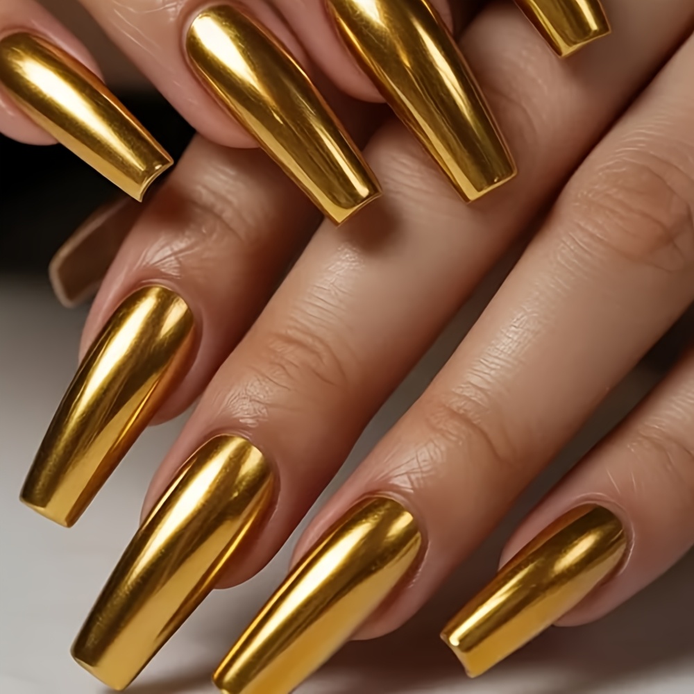 Tinovo Uno Golden Metallic Nail Polish, Quick-Drying Formula