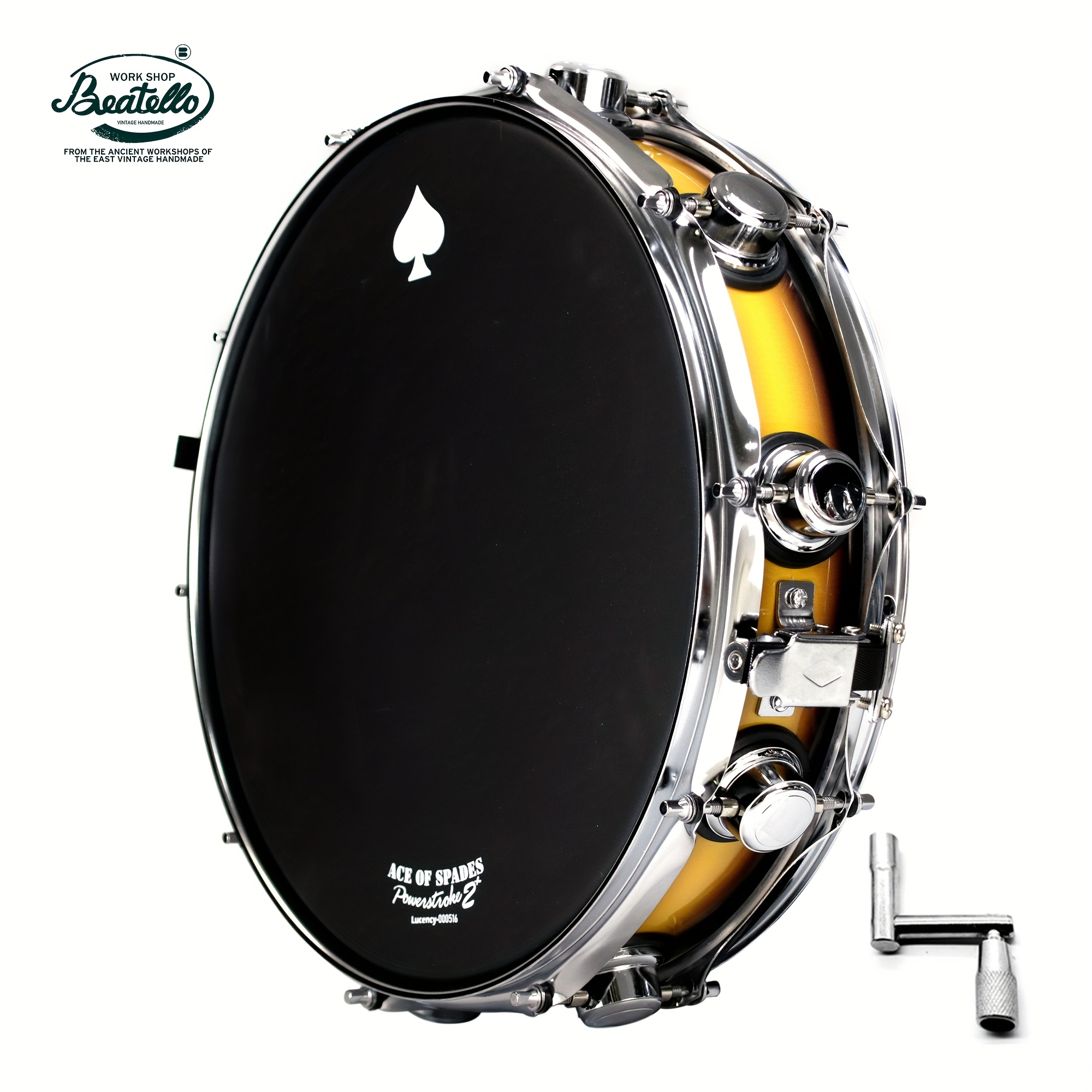 14in 4in snare drum wooden drum shell alloy snare wires included drum key suitable for beginners and professional musicians four colors   Product details 3