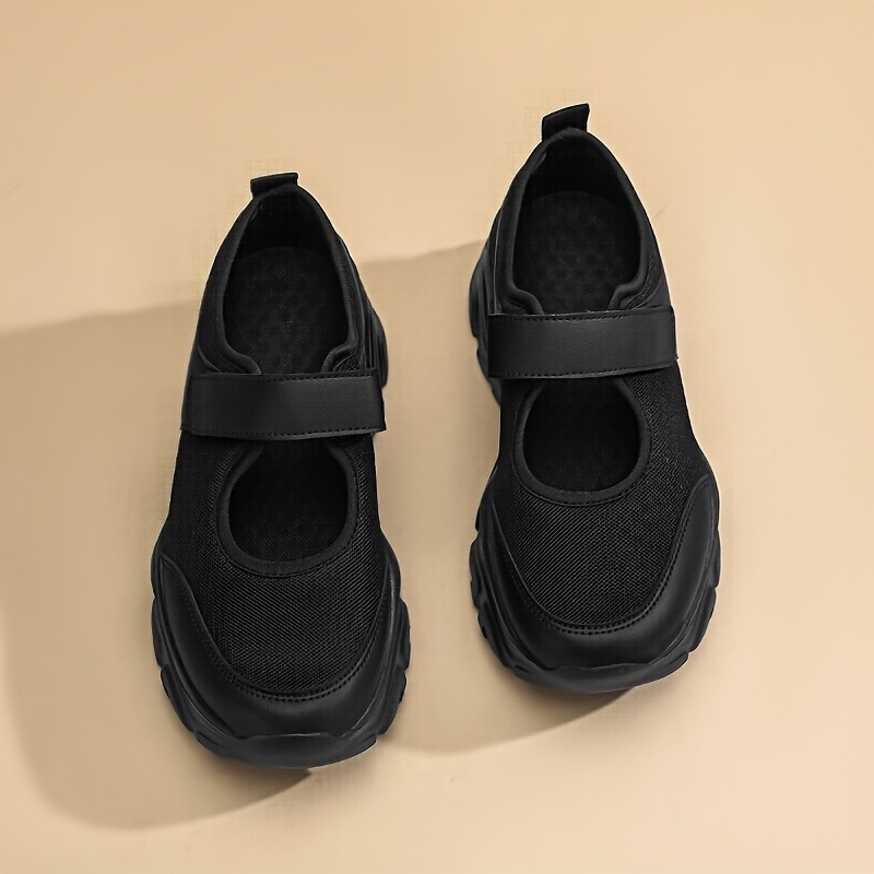 fashionable casual black round toe thick soled flats for women new for summer 2025   pairing with skirts elevating mary jane shoes Product details 3