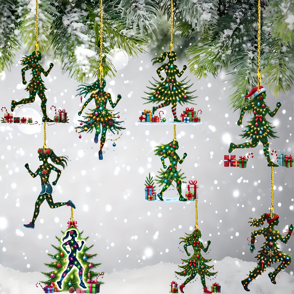 

9pcs Running Women Christmas Ornaments - For &