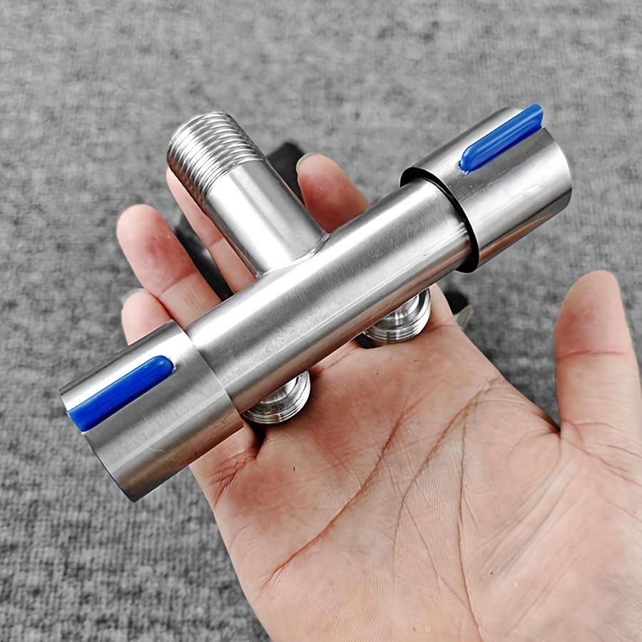 Stainless -in-two-out Multi-functional Angle Valve Tee Valve With Switch One-in-two Dual Outlet Washing Machine Faucet Diverter