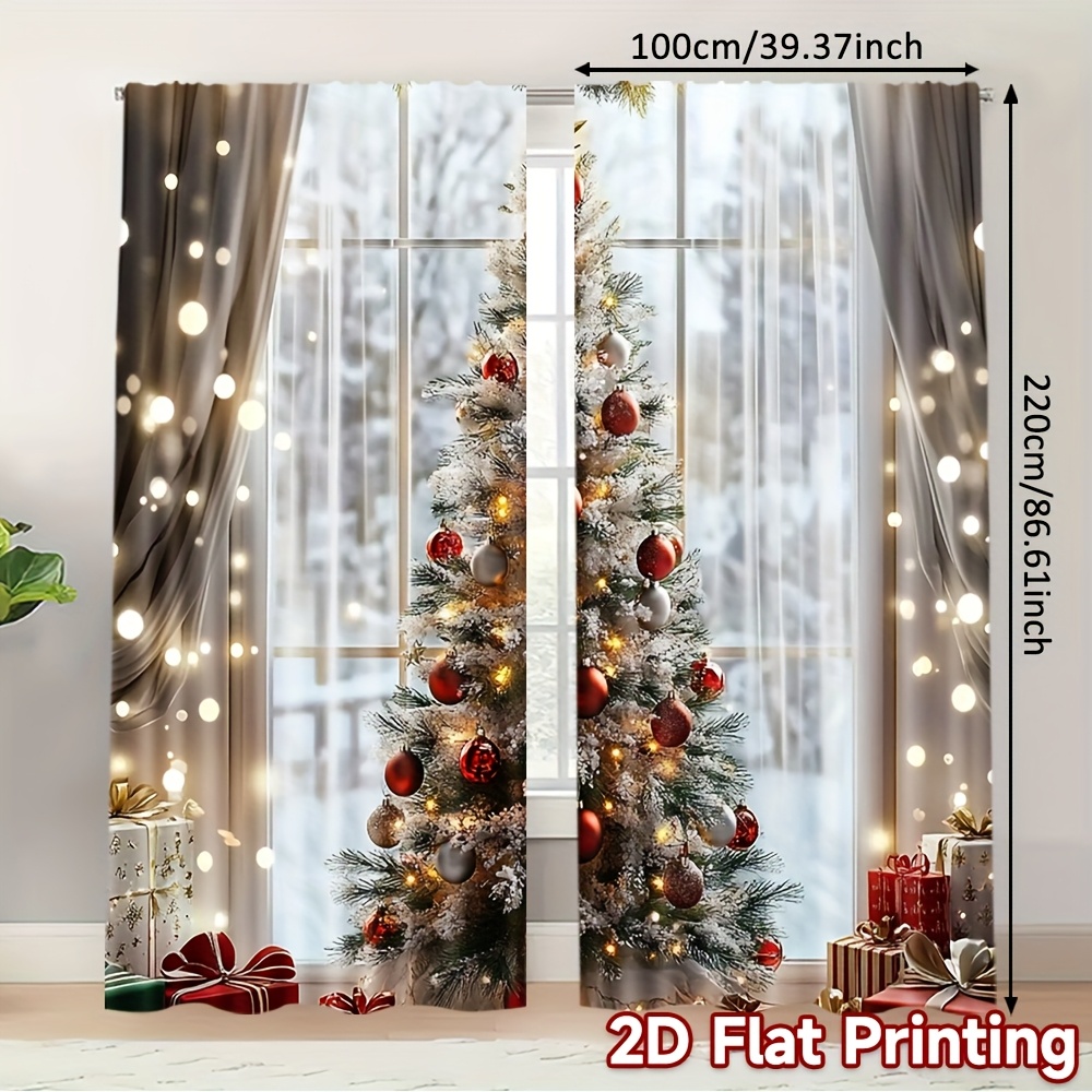 TEMU 2d Flat - 2d Flat - Set Of 2, 2d Flat -filtering Curtains Made Of Durable Polyester, Perfect For A Luxurious European Touch To Your For Home