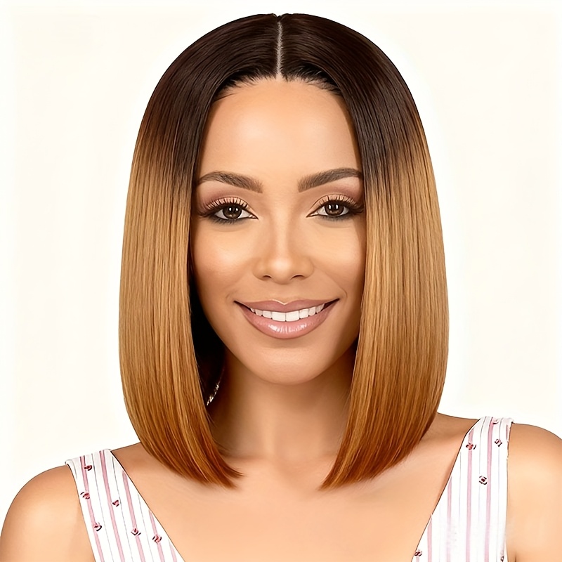 E-shop Hitzebeständige Synthetik-Perücke für Damen, -Braunes Glattes Haar, Verstellbare Netzhaube, Glatt Y, Stilvoll Elegant, Geeignet für Weihnachten