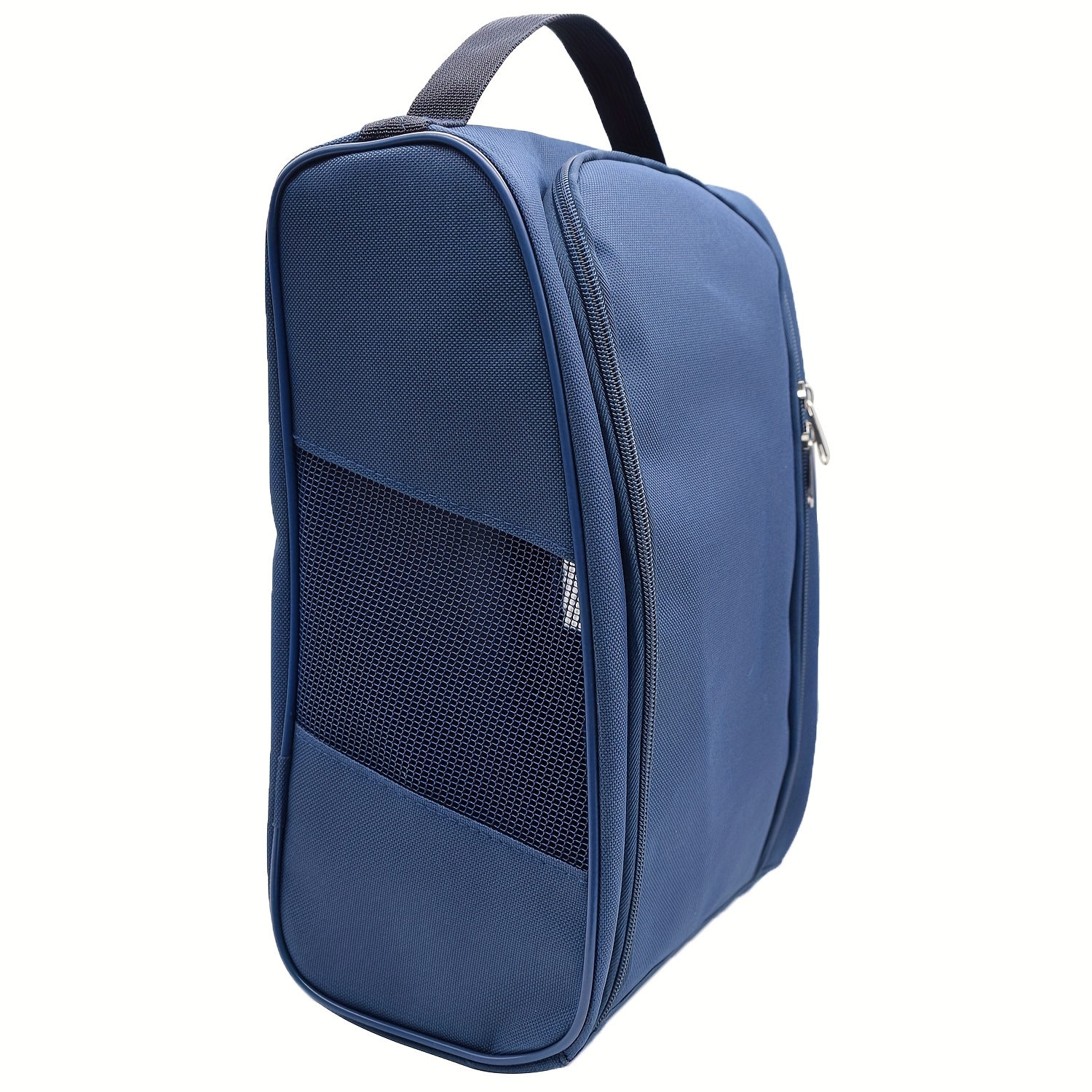 TEMU Portable Golf Shoe Bag, Lightweight Cloth Travel Pouch With Reinforced Zipper, Mesh Side For Easy Organization, Durable And Foldable Design For