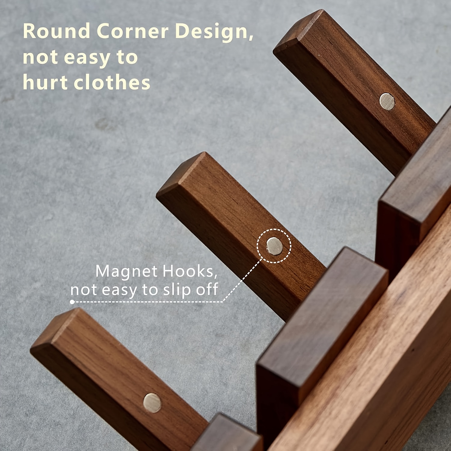 Modern Walnut Wooden, with 4/6/8/10/12 Hooks, Coat Rack, Hooks, Wall Mounted, Accordion, Entryway, Bedroom, Bathroom, Solid Wood, Smooth Polishing, Stable Adhere, Holds 22 Lbs, Floating Shelves