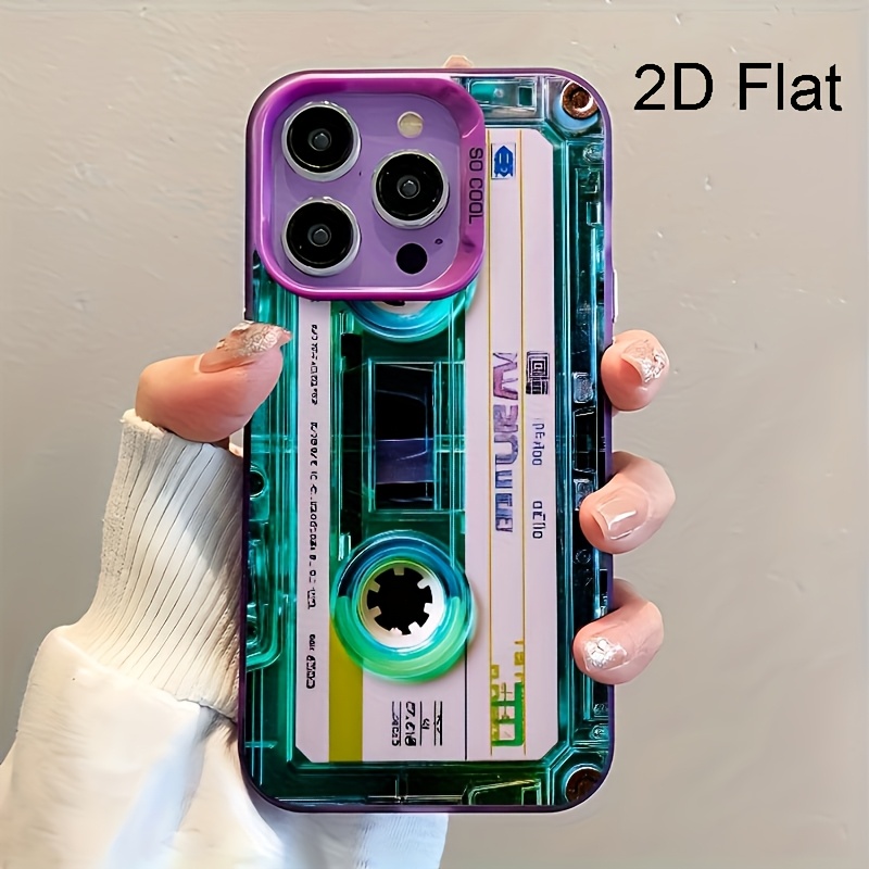 Image of Phone Case - 2d Flat Unique Cassette Tape Design Phone Case Suitable For Iphone 17 16e 16 15 14 13 12 11 Pro Max Xr Xsmax 8 7 Plus Anti-fall Matte Back Cover