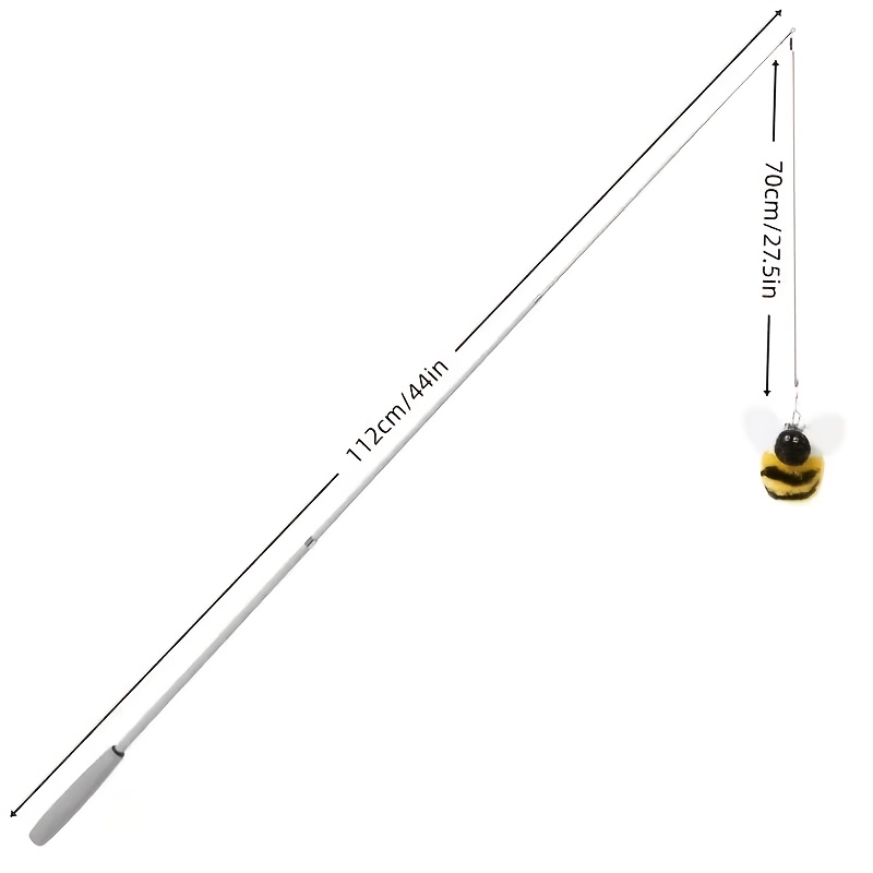 TEMU Super Long Retractable Fishing Rod Cat Teaser, Simulated Insect Replacement Head, Cat Pet Cat Toy, Requires Battery - Suitable For Playing At ,