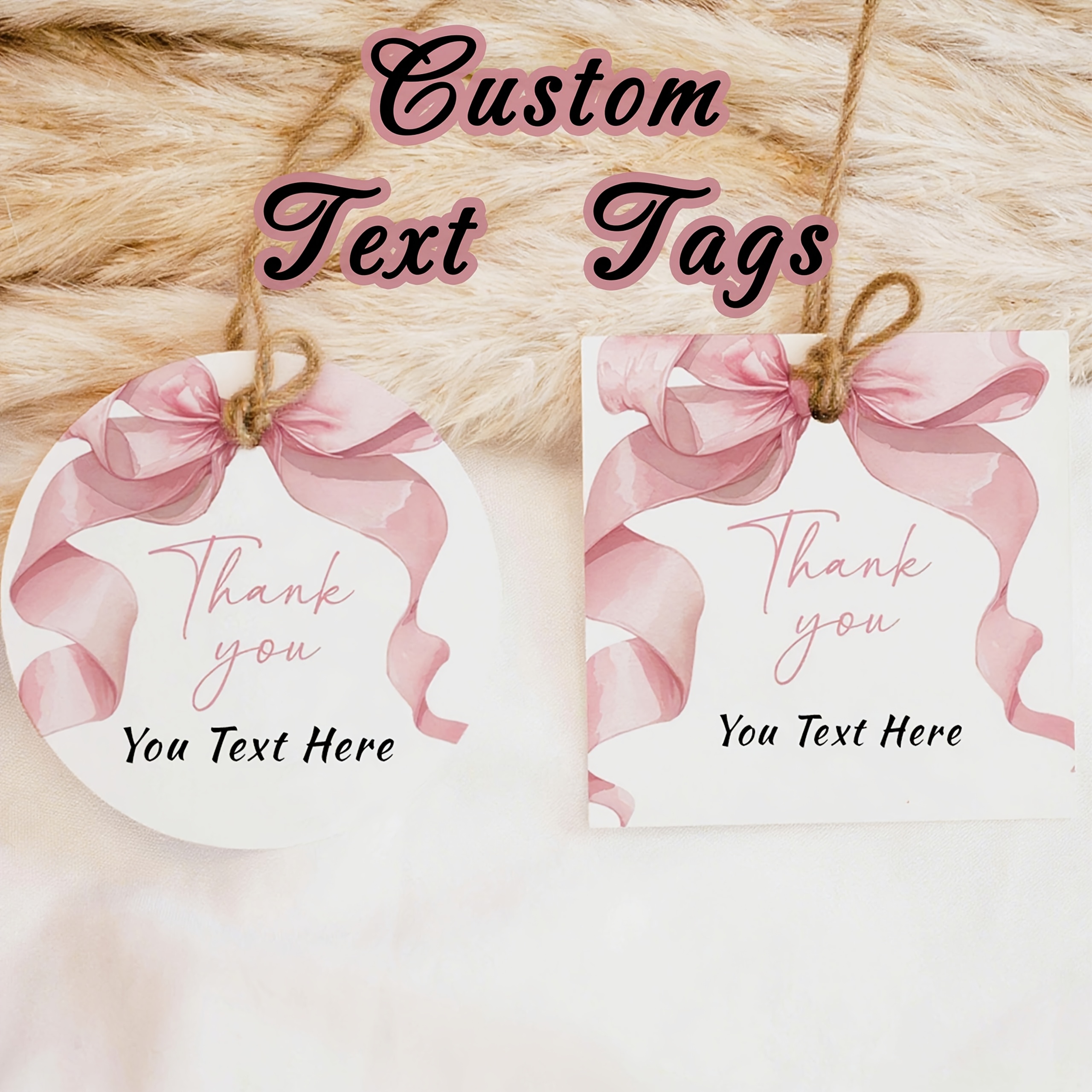 TEMU Customizable Text Content Round Labels/square Labels, 