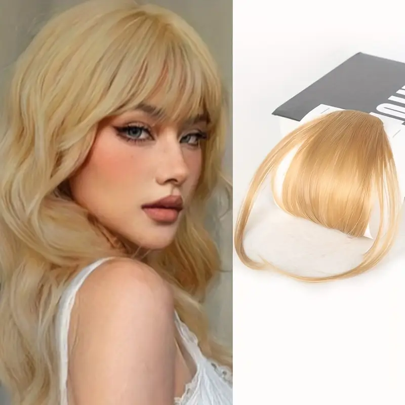 clip in synthetic bangs wig natural looking straight hair fringe for women high temperature fiber ideal for cosplay and parties cosplay accessory fringe realistic hairline wig accessories details 5