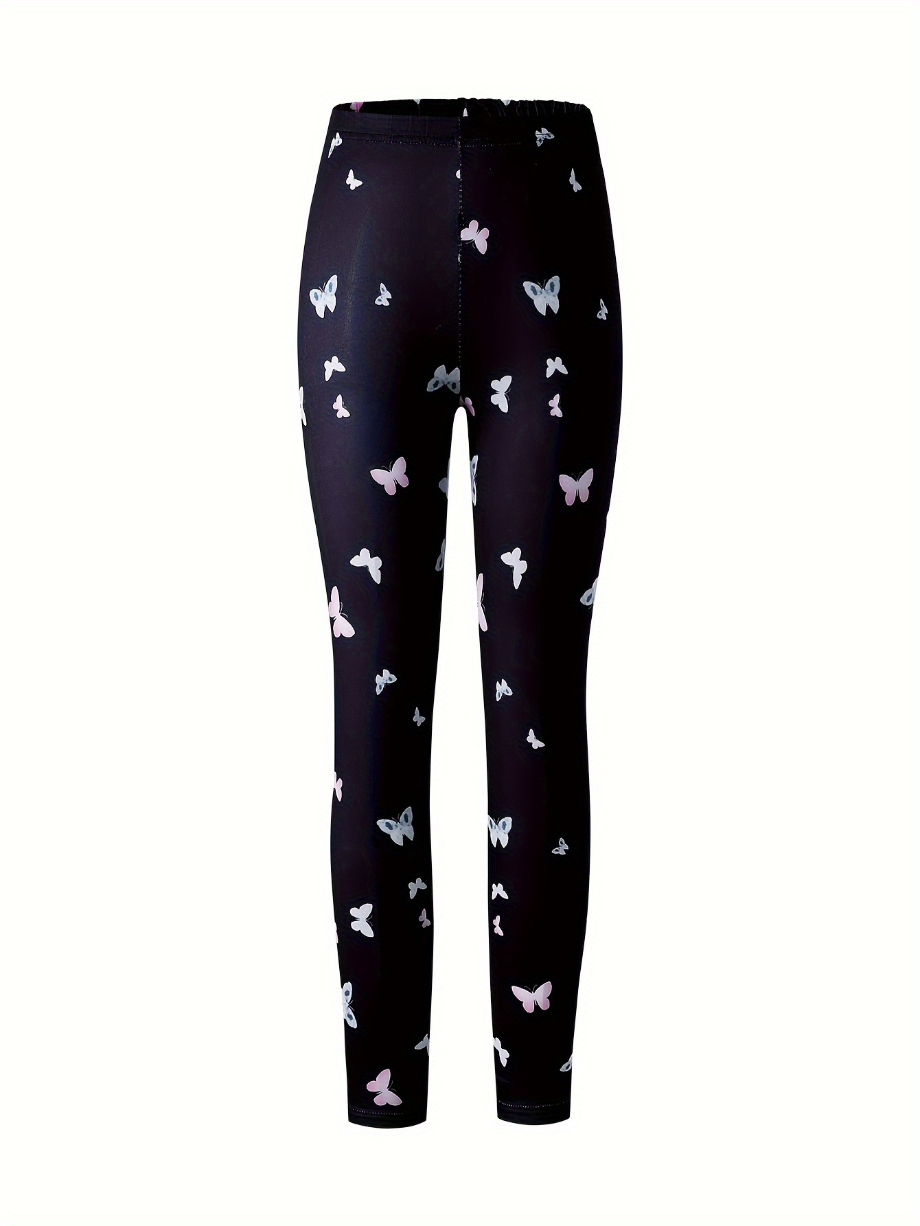 Butterfly Graphic Girls Casual Legging Pants High Waist For - Temu
