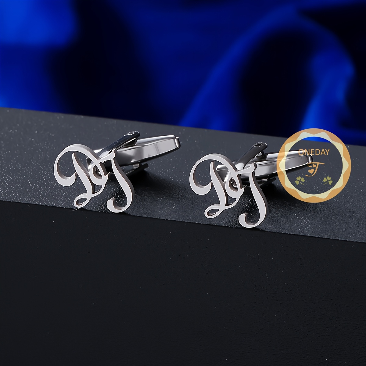 TEMU Personalized Initial Letter Cufflinks, Custom Monogram Stainless Steel Sleeve Buttons, , For Men, Accessories