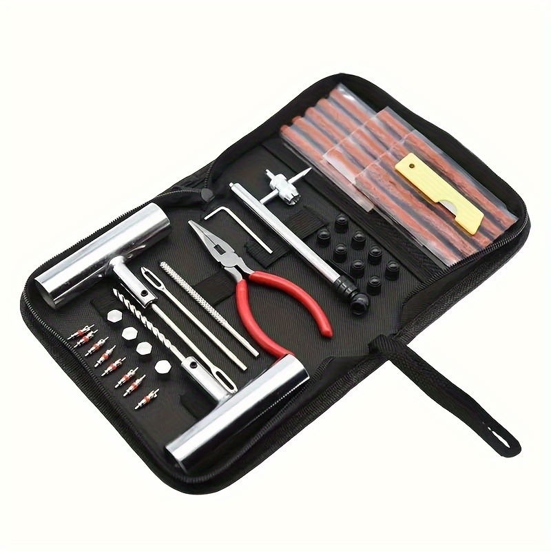 

46pcs Tire Repair Kit, Industrial Hand Tools Set, Diaper Repair Tools For Car, Motorcycle, Truck, Tractor, Trailer, Material, Battery-free, Car Maintenance Essentials