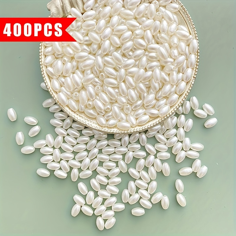 400pcs Of 8mm X 5mm Abs Oval Beads For Handmade Jewelry Additions To Create Bracelets