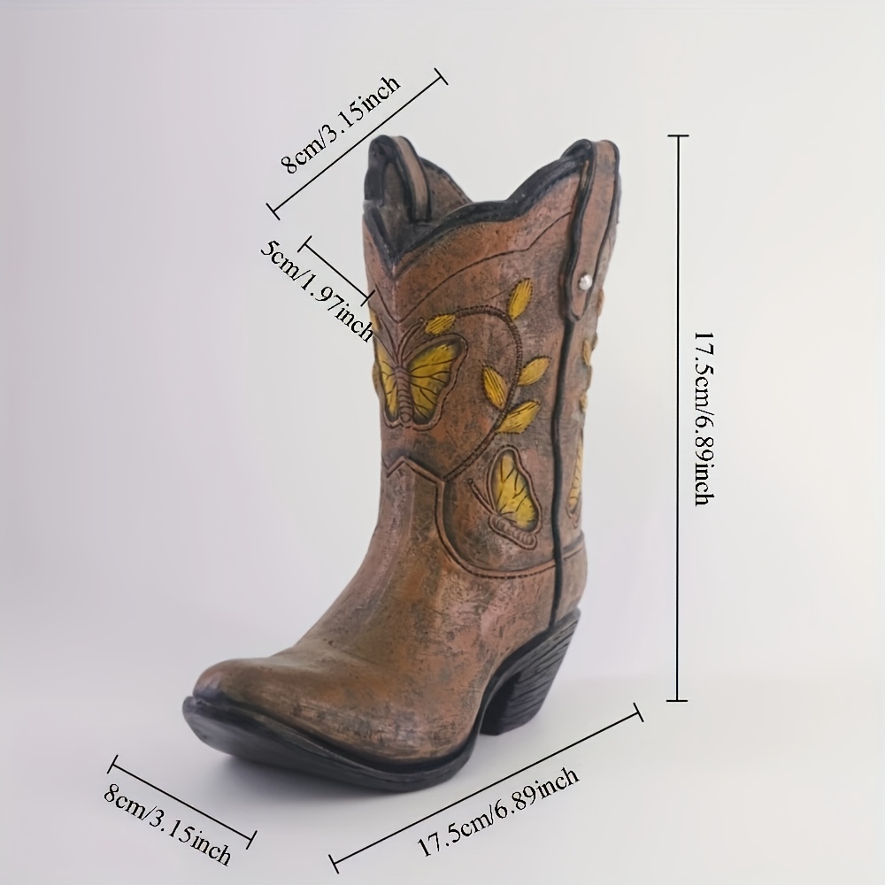 Image of 1 Western Cowboy Boot Planter, Suitable For Outdoor Garden Decoration And Home Desktop Potted Plants