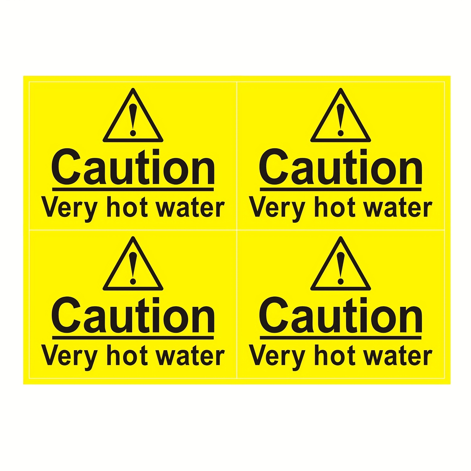 4-pack Caution Very Hot Water Warning Stickers, 3x2 Inch All-purpose ...