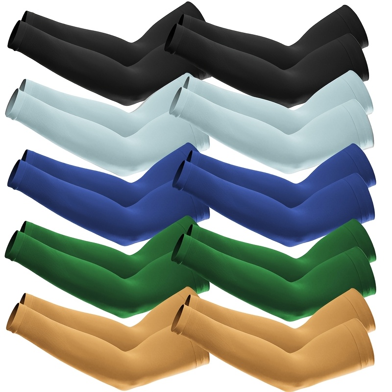 TEMU 10 Pairs Of Unisex Cooling Arm Sleeves For Summer, Daily Work And Commuting, Tattoo Cover Compression Sleeves For Indoor And Outdoor Fishing