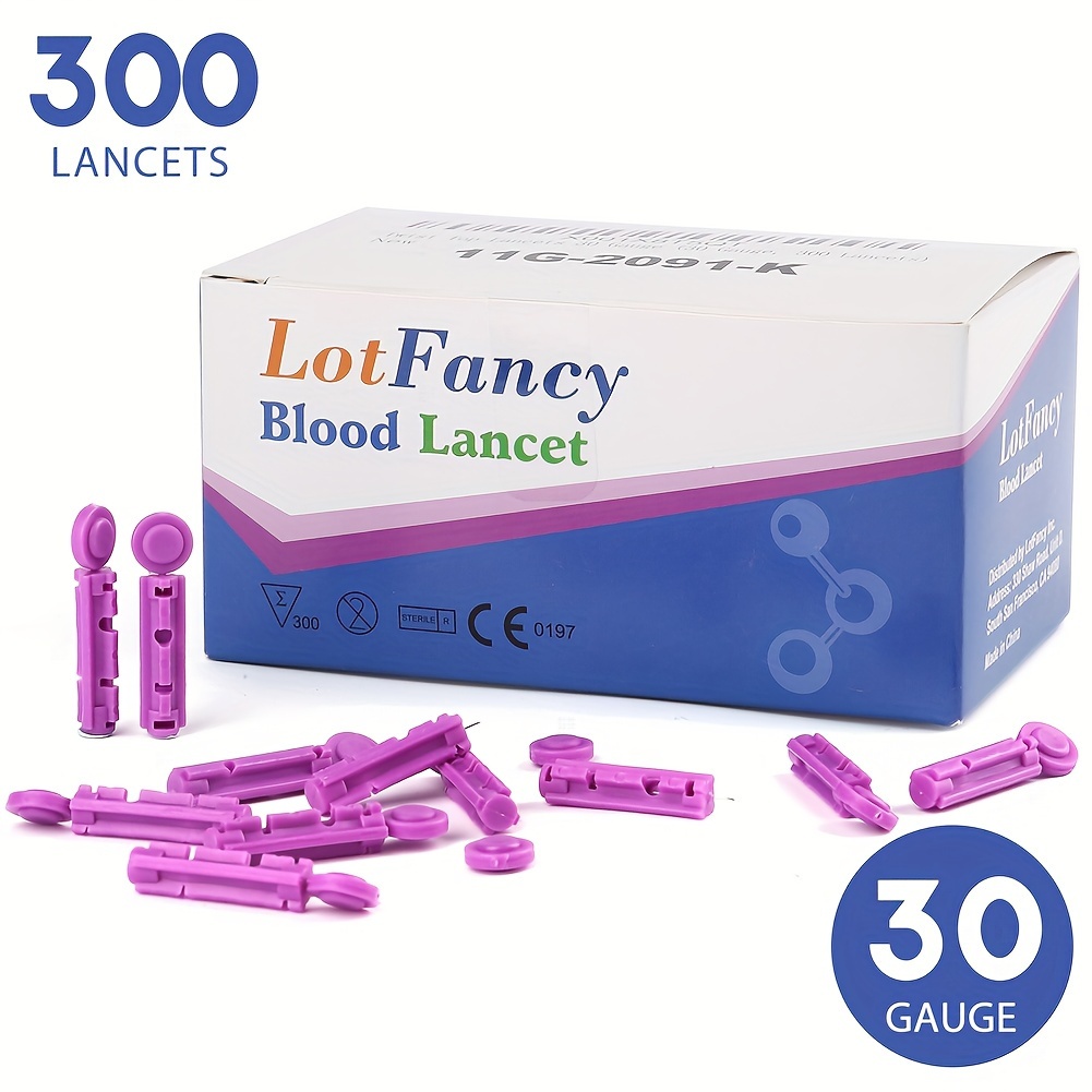 

Lotfancy 300pcs Bulk 30 Gauge Twist Top Lancets For Diabetic Blood Testing Disposable Lot