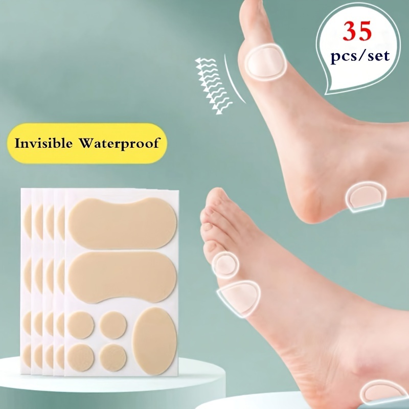 

35pcs Anti-slip Heel Cushions & Toe Stickers Set - Comfortable Ankle Protection For High Heels, Leather Shoes & Sneakers