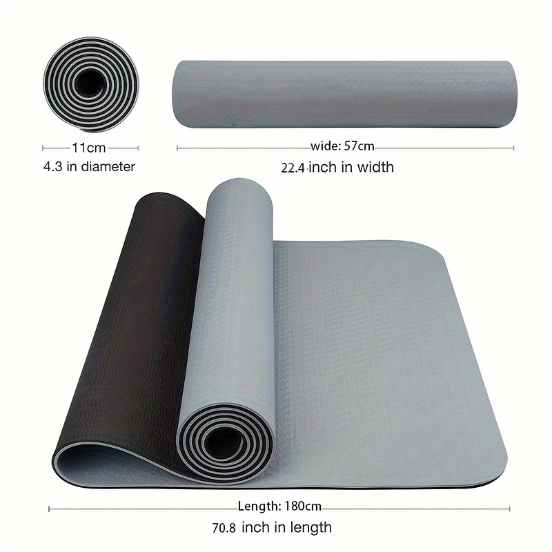 1pc TPE Yoga And Pilates Mat - Non-Slip Portable Fitness And Training Mat