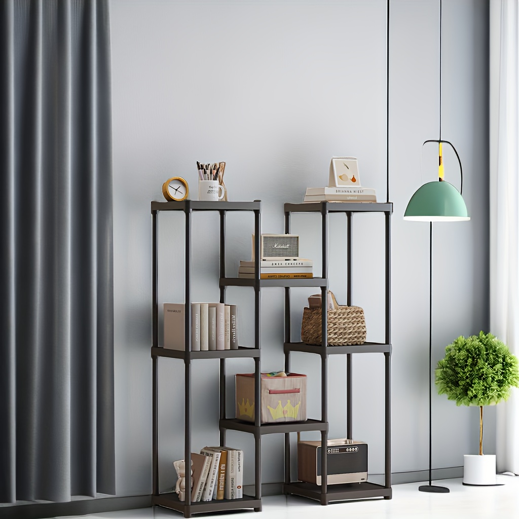 modern look 8 tier matte finish plastic storage shelf versatile organizer for office school and home use details 4