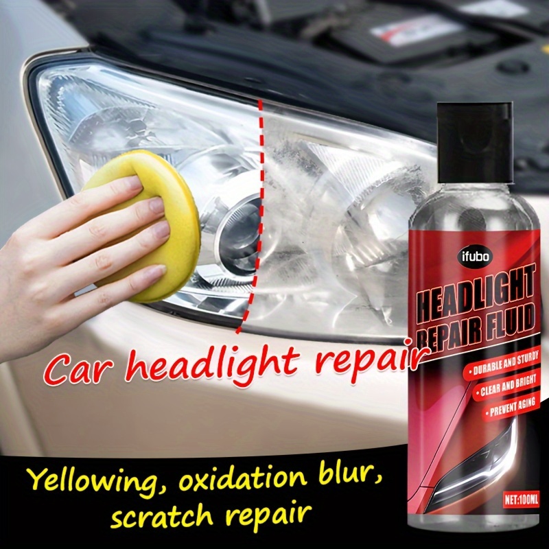 

Universal Car Headlight Restoration Kit, Headlamp Repair Fluid, Scratch Removal For Yellowing, Oxidation, And Ageing Lenses, 100ml Cleaner And Polish Compound