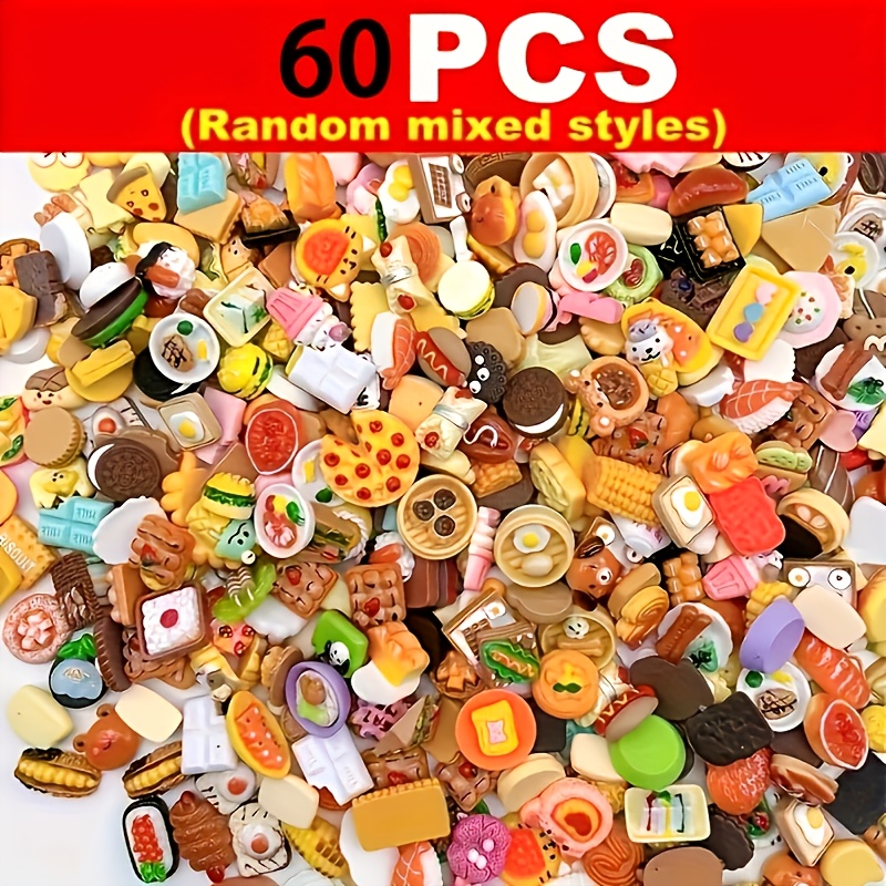 

30pcs Miniature Food Toys, Mixed Styles Resin Foods, Doll Kitchen Pretend Play Mini Food Figurine, Diy Accessories For Doll House Christmas Gift