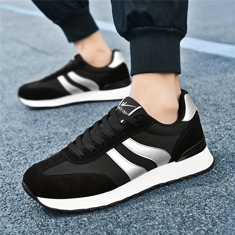 AOPLUS Men's Breathable Casual Sneakers - Lightweight Running Shoes with Cushioned Insole, Durable Rubber Sole, and Stylish Color Block Design for Sports and Casual Attire